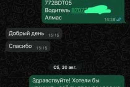 Скрин WhatsApp отзывы клиентов Наталья